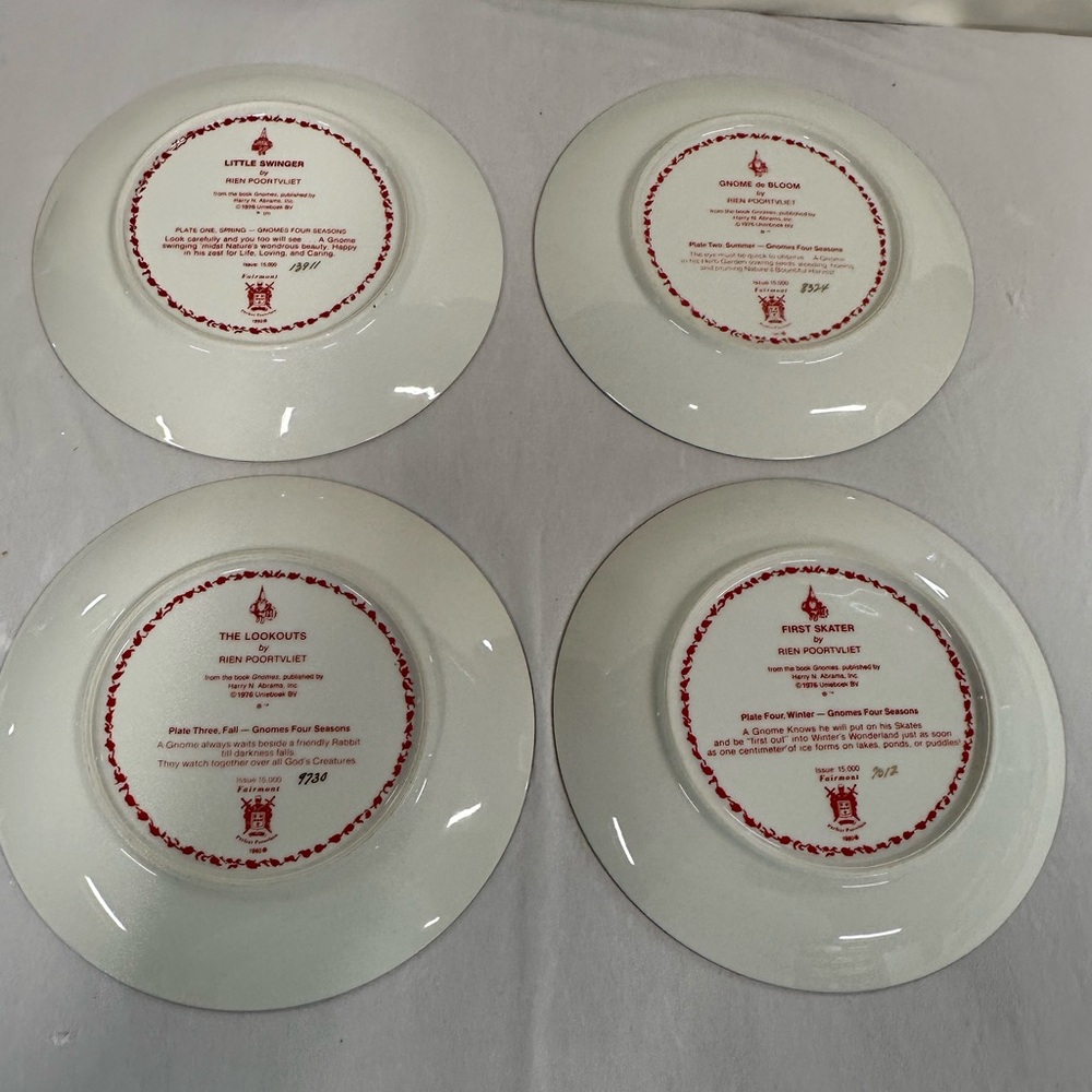 Vintage Rien Poortvliet “Gnomes Four Seasons” Collectible Plates (set of 4) - Picture 6 of 10